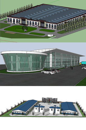 紅動中國 工廠建筑Su模型與7張設計套圖賞析